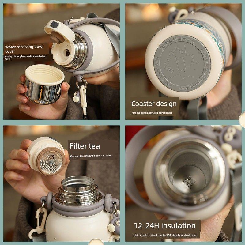 Thermal Insulation Kettle Large Capacity Thermos Cup for Girls Good-looking Exquisite Fancy Tea Making Stainless Steel Student Water Cup