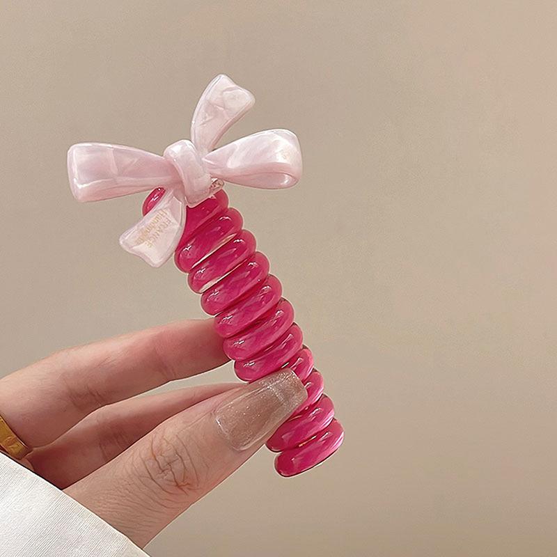 2024 New Summer Sweet Elastic Hair Bands Women Spiral Coil Telephone Wire Scrunchies Hair Ties Rope Ponytail Hair Accessories