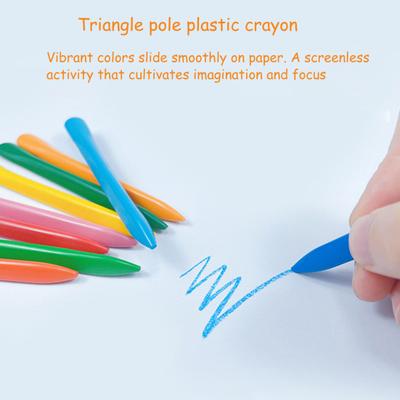 Yousheng 12/24/36Pcs Toddler Crayons Washable Triangle Jumbo Crayons for Kids Ages 4-8 Safe Coloring Art Kit for Infant Toddlers