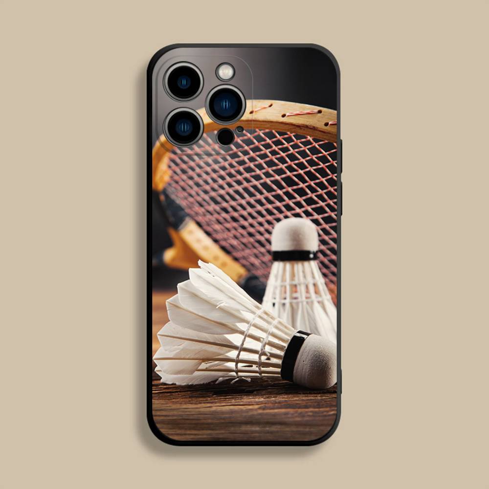 

Sport Badminton Cool Phone Case For iPhone 17,16,15,14,13,12,Pro,Max,Plus,E,SE4,Air,Mini Black Soft Cover iPhone12PROMAX