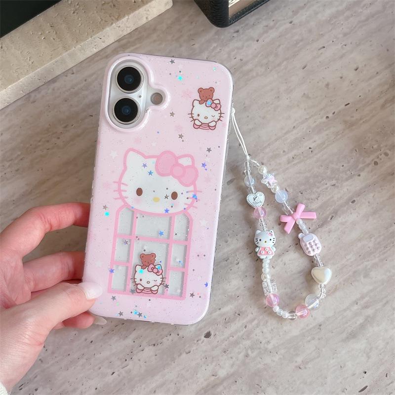 Glitter Kitty Bear iPhone Case for 17 Pro Max/16/15/14