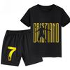 Summer Ronaldo Printed Children's Set Short-sleeved Shorts Suit Sports Kid T-shirt 2-piece Set Street Fashion Boys Baby Clothing