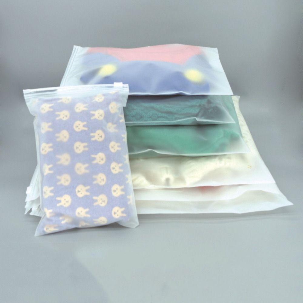 

10PCS Frosted Transparent Transparent Zipper Bag Rectangle Swimming Bags Swimming