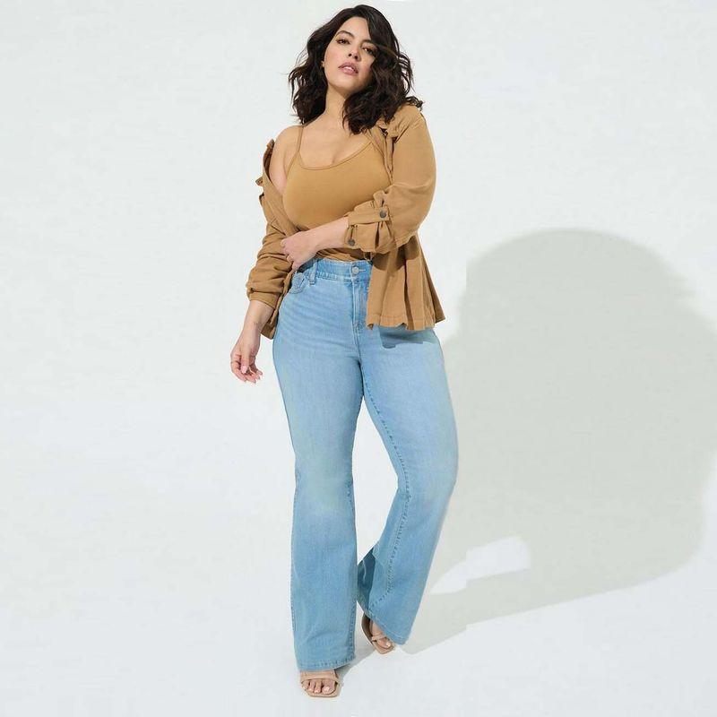 

100.00 Kg-150.00 kg Oversize Women s Clothing High Waist Slim Looking Loose Denim Female Plus Size Ladies Drape Straight-Leg Wide-Leg Pants Light blue 26
