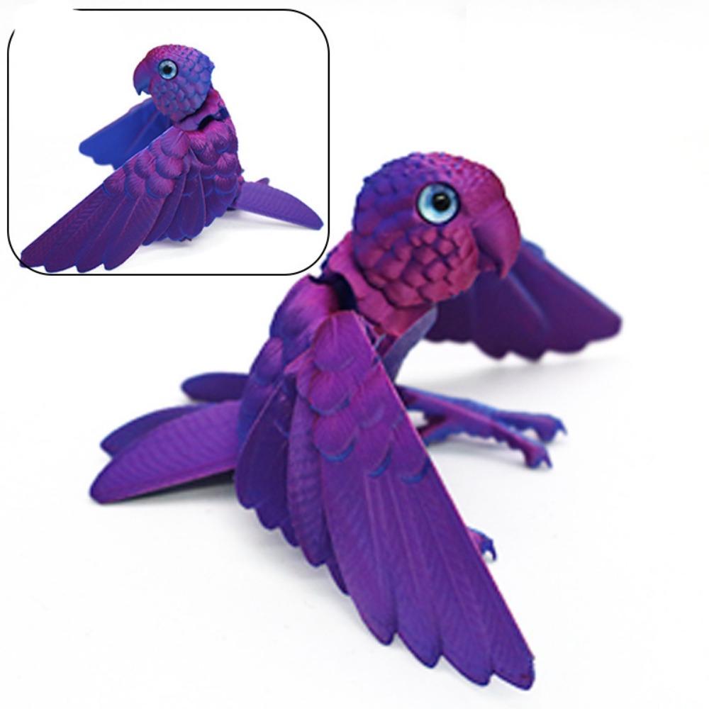 Flexible Animal 3D Printed Parrot Animal 3D Articulated Parrot  Toys  Landscaping Decoration