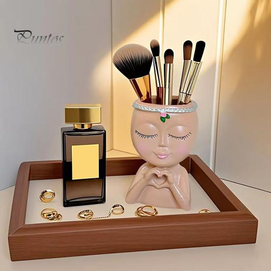Doniczka na kwiaty w kształcie twarzy Love Style Girl Head Plant Pot Small Lady Face Planter dla sukulentów do wnętrz i na zewnątrz, centralny element biurka do salonu