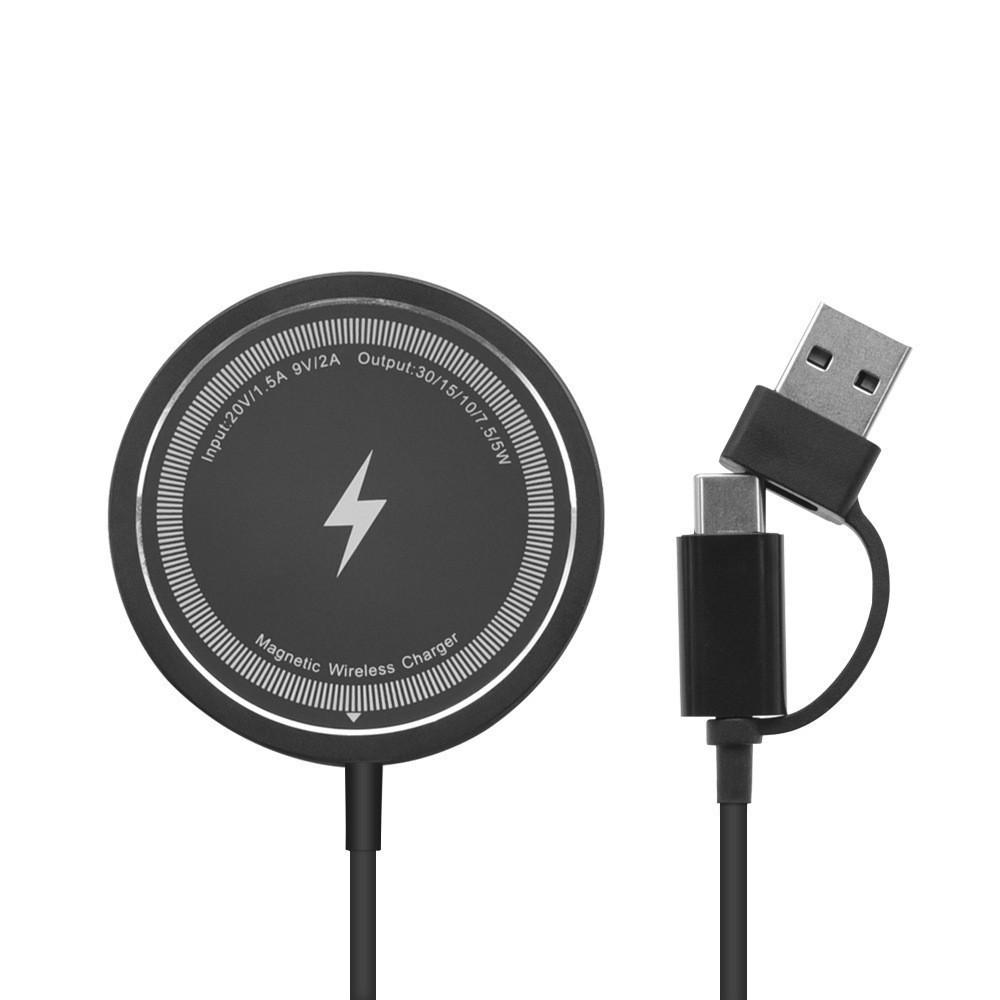 Magsafe 15W Wireless Charger for Apple Phones, Magnetic, Fast-Charging, Black & White