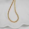 Gold-Plated Brass Twisted Necklace: Versatile, Shiny, Layered Design with a High-End Feel, Knot-Ready for Timeless Style.