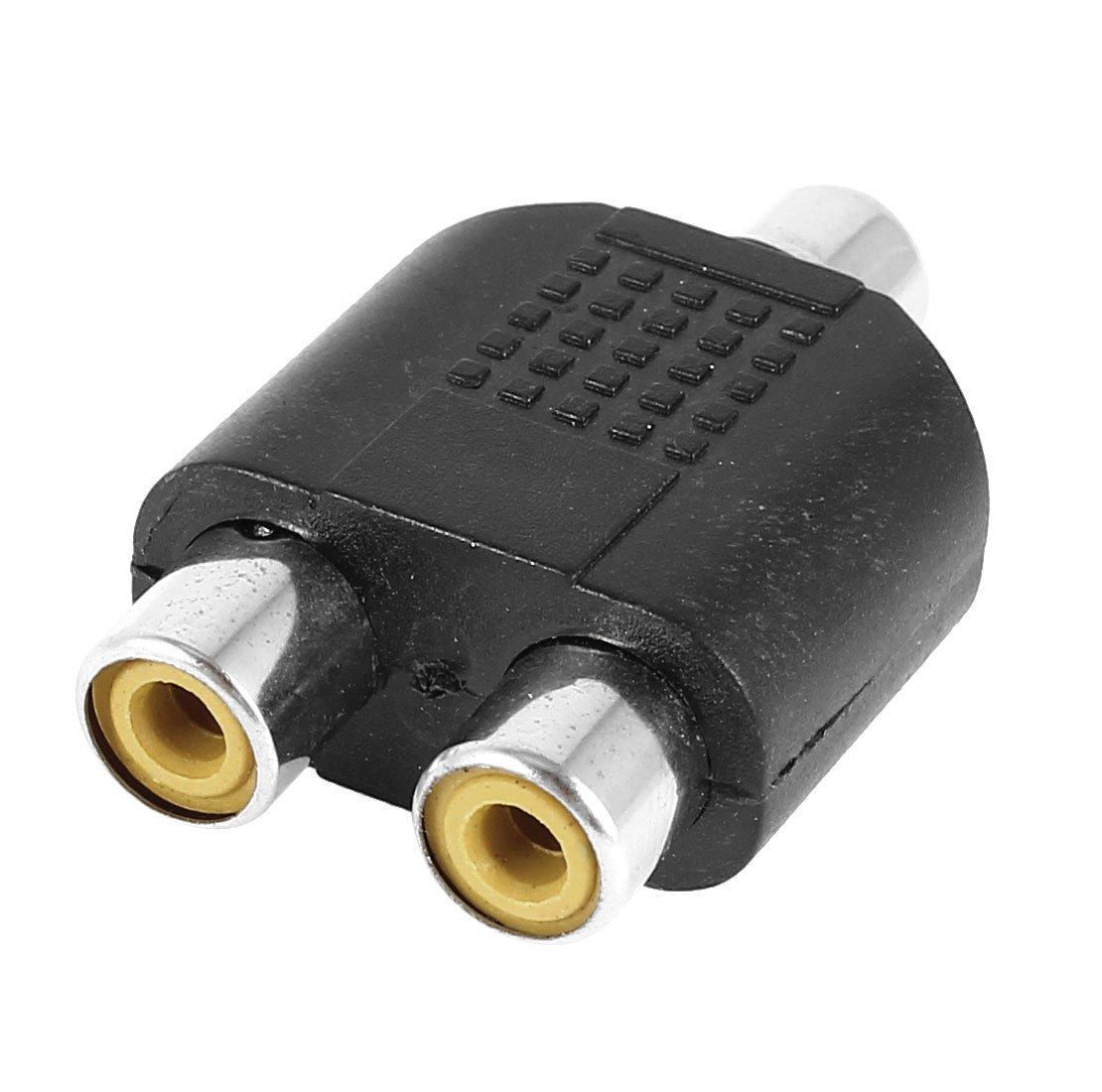 uxcell RCA Splitter RCA Female to Dual RCA Female AV Black Adapter, Audio/Video Connection, Y-Type,