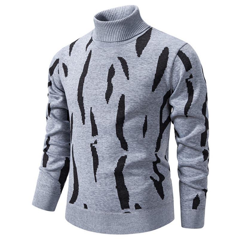 Men S Casual Pullover Fleece Knit Sweater High Neck