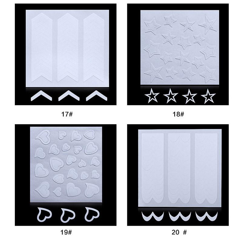 24pcs Miexed Designs Water Nail Stickers Decals Transfer Tip Watermark Star Line Heart Painting Slider Manicure Decoration