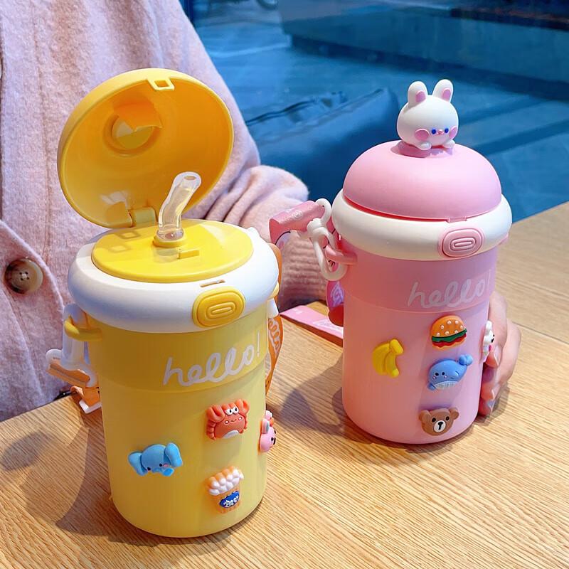 Children's Portable Double-Layer Glass Sippy Cup