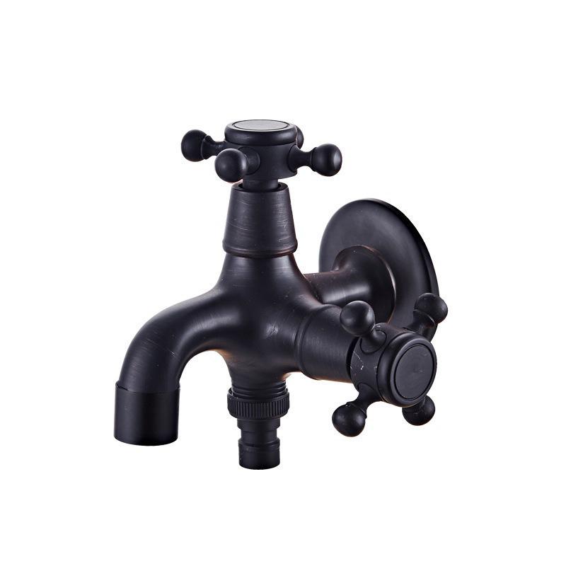 Grifo para Fregadero de Mopa de Estilo Europeo de Doble Uso con Rociador de Apertura Rápida - Agua Fría Única, Uno Entra Dos Salen