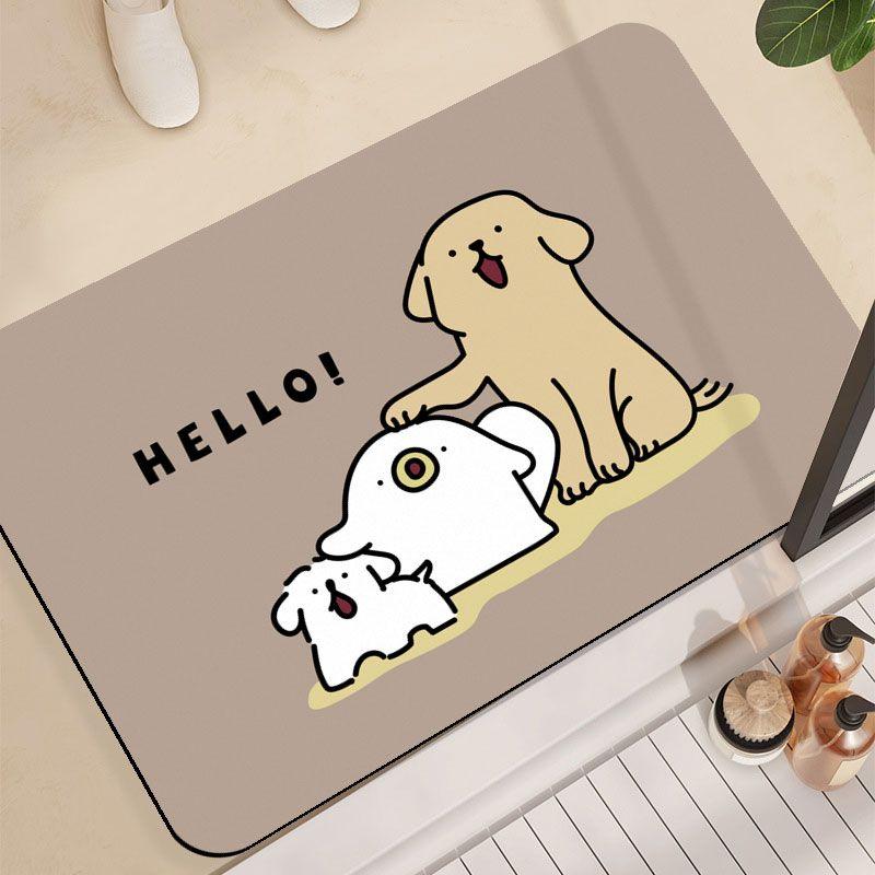 

Милый мультяшный мягкий диатомовый грязевой впитывающий коврик для ванной, коврик для ног с противоскользящим покрытием у входа в туалет, быстросохнущий коврик для двери, утолщенный 40cmx60cm