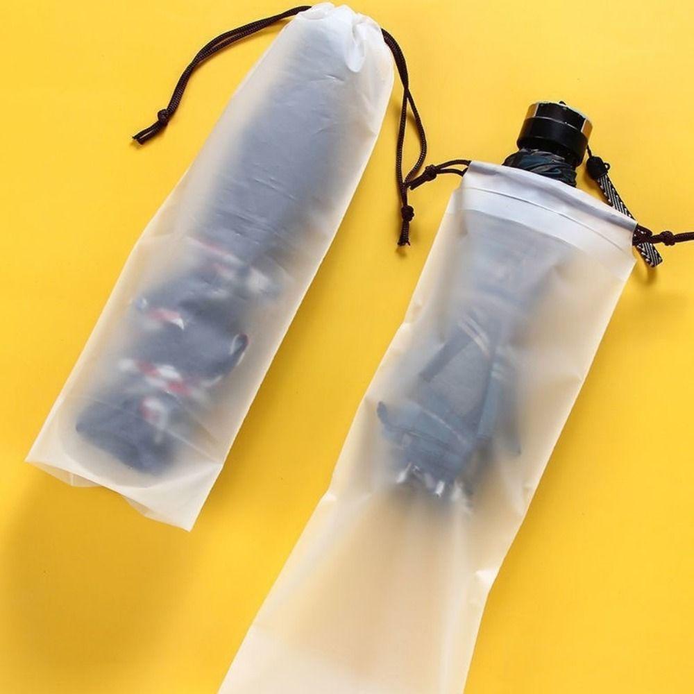 Translucent Collapsible Umbrella Cover Oxford Cloth Multi-purpose Waterproof Reusable Travel Bag 13*33cm Drawstring Pouch