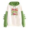 Women's Printed Contrasting Dinosaur Loose Casual Hoodie
