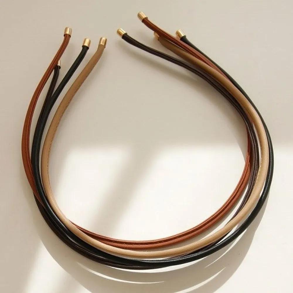 J Lauren Slimline Leather Daily Hairband H01091 black