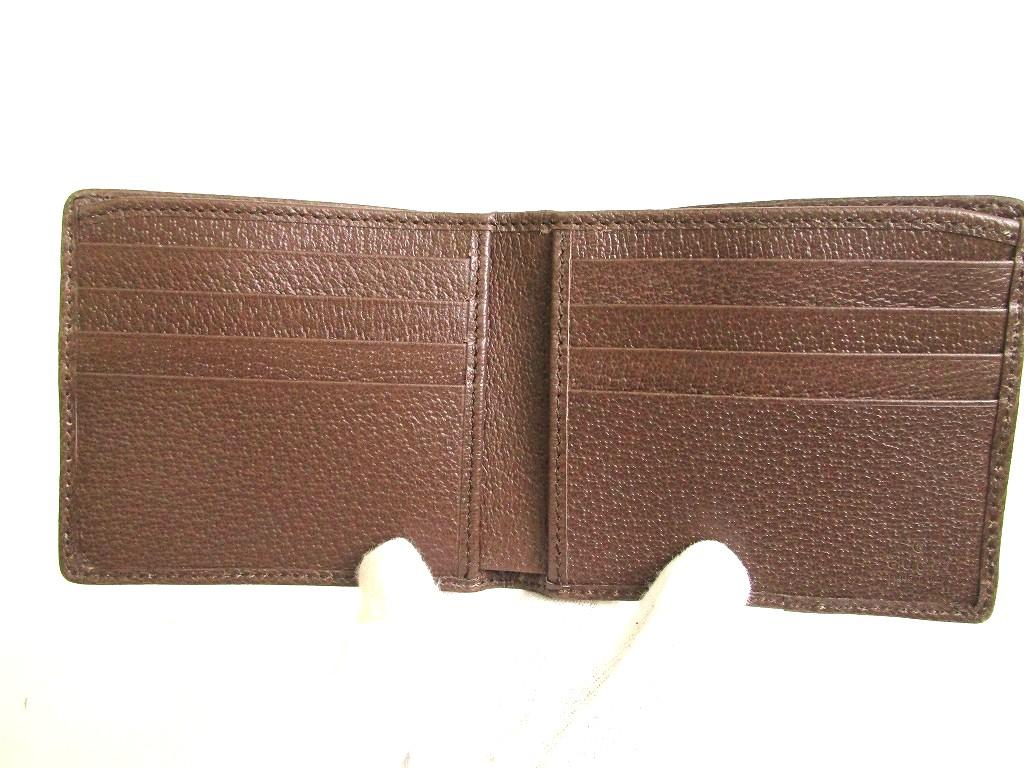 Authentic GUCCI JUmbo GG Canvas Brown Leather Bifold Bill Wallet #805  Refurbished