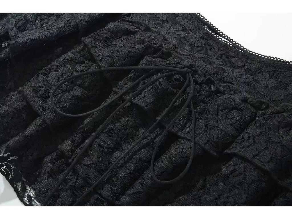 2024 Winter Women's European & American Style Fashion Lace-up Versatile Skirt Pants