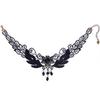 Fashion Women's Black Rose Teardrop Bead Pendant Lace Choker Lolita Collar Necklace