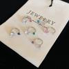 Stainless Steel Blue Rhinestone Stud Earrings for Women Delicate Sweet C-Shaped Cartilage Earrings Casual Versatile Jewelry Gift
