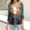 Women's Fashion Casual Printing Button-down Shirt 3/4 Long Sleeve Tops