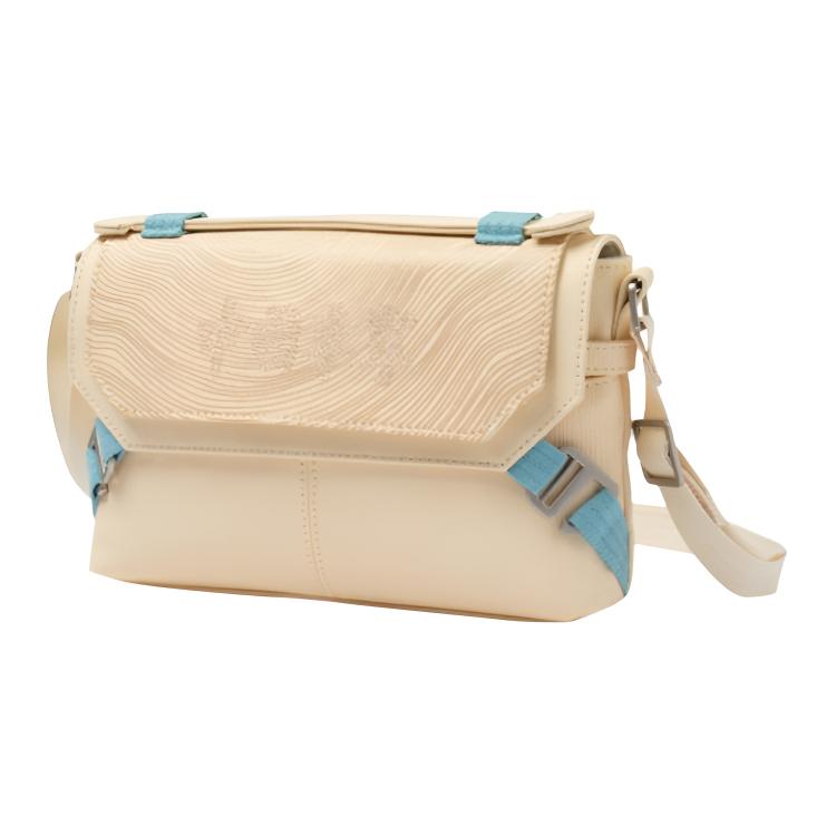 Li Ning Leather Shoulder Bag, Crossbody Bag, Handbag Unisex Beige ABDR050-1