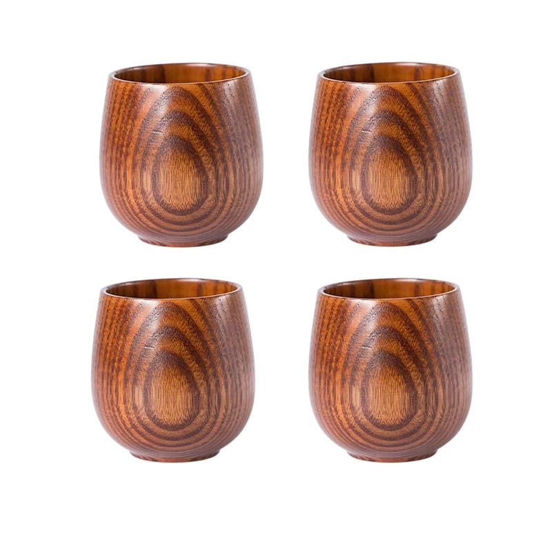 Holzbecher Japanischer Stil Vintage Teetasse Handgefertigt Naturholz Kaffee Espressotassen Sauerdattelbecher für Küchengeschirr
