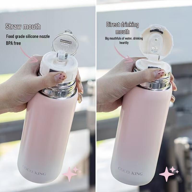 Portable Dual-Drink Stainless Steel Insulated Bottle