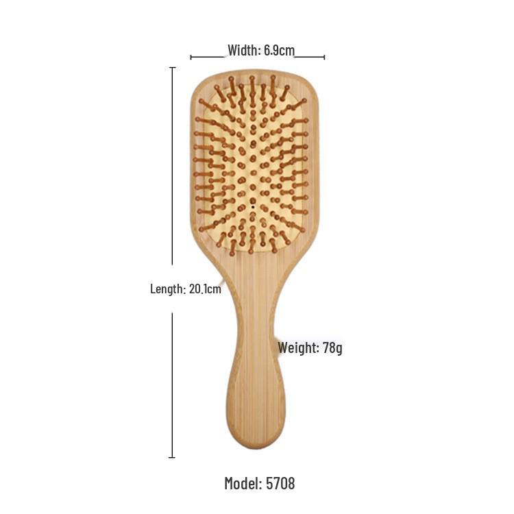 Wooden Air Cushion Hairbrush: Anti-static Massage Comb for Kids, No Knots, Smooth & Fluffy Styling, Gift Box Included.