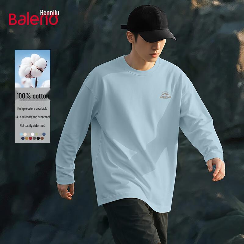 Baleno Men's Heavyweight Pure Cotton Long Sleeve T-shirt
