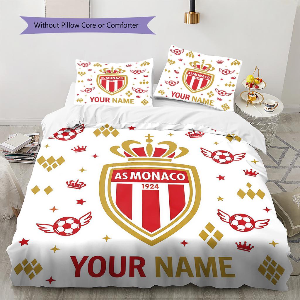 Custom Name AS Monaco Pattern Bedding Quilt Set Home Decoration Gift (1 * Duvet Cover + 2 * Pillowcase Without Core)