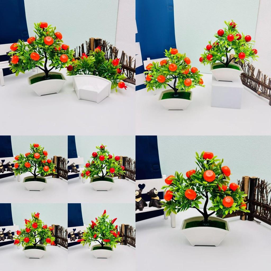Fruit Tree Desktop Decor With Silk Material For Office And Photography Displays