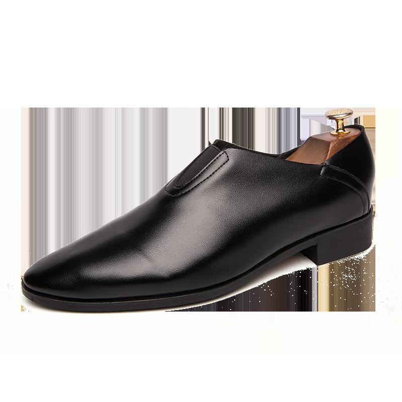 British Summer Men s Casual Leather Slip-on Loafers for Teenagers - Trendy, Soft Hairdresser Shoes 42