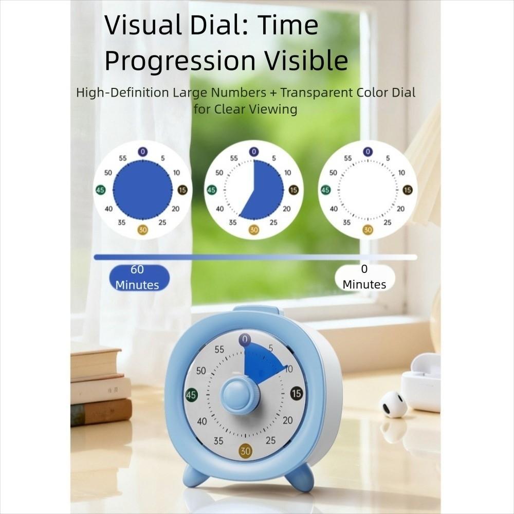 Ultra Silent Visual Timer 60 Minutes Kitchen Timer Multifunctional Countdown Alarm Clock Indoor