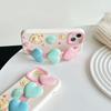 For iPhone 15 Silicone Case Cute Love Wrist Strap Design Shockproof Phone Back Cover