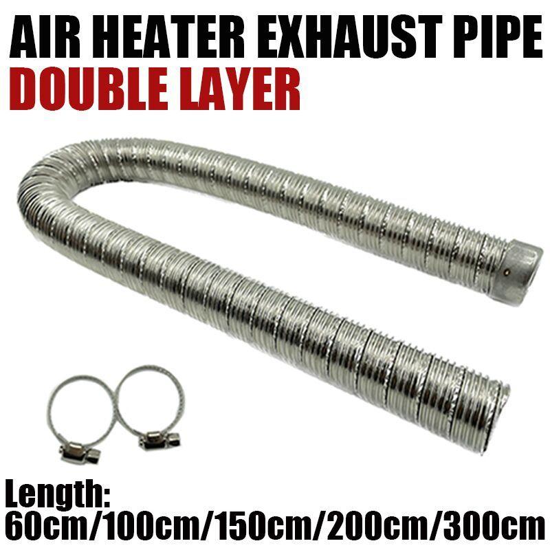 24mm 60cm 100cm 150cm 200cm 300cm Double Layer Air Diesel Parking Heater Stainless Steel Car Exhaust Pipe Truck Tube Vent Hose