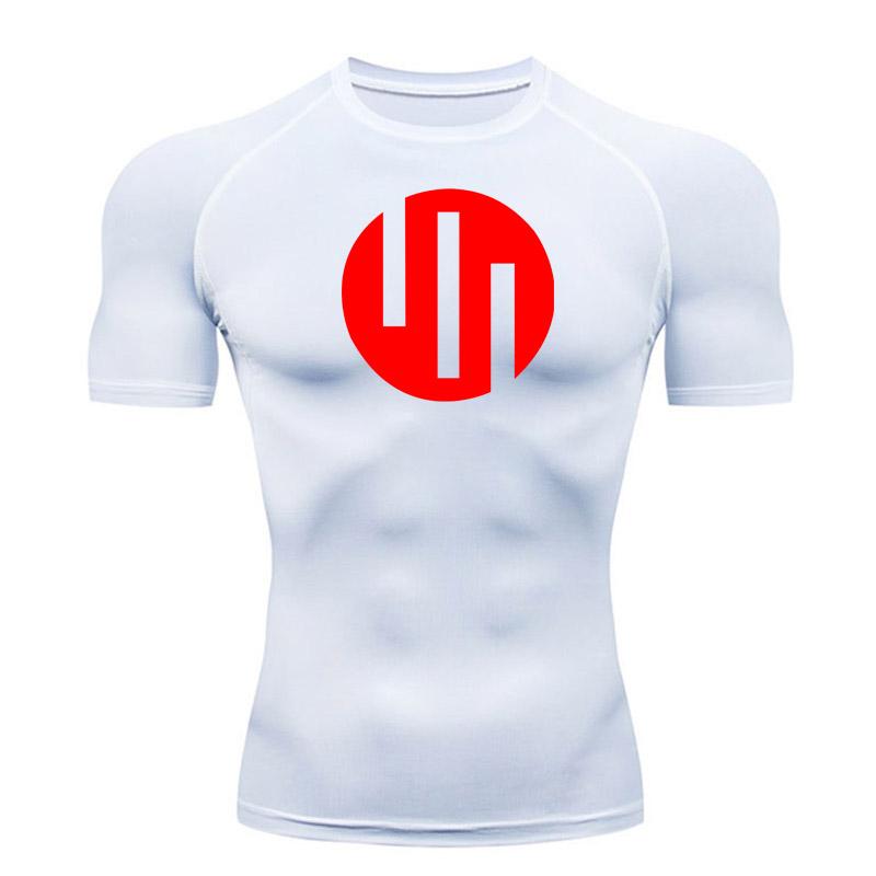 Running T-shirt Short Sleeve White Compression Shirt Men's Gym Exercise Quick Dry Sun Protection Sportswear Muscle Shirt 4XL
