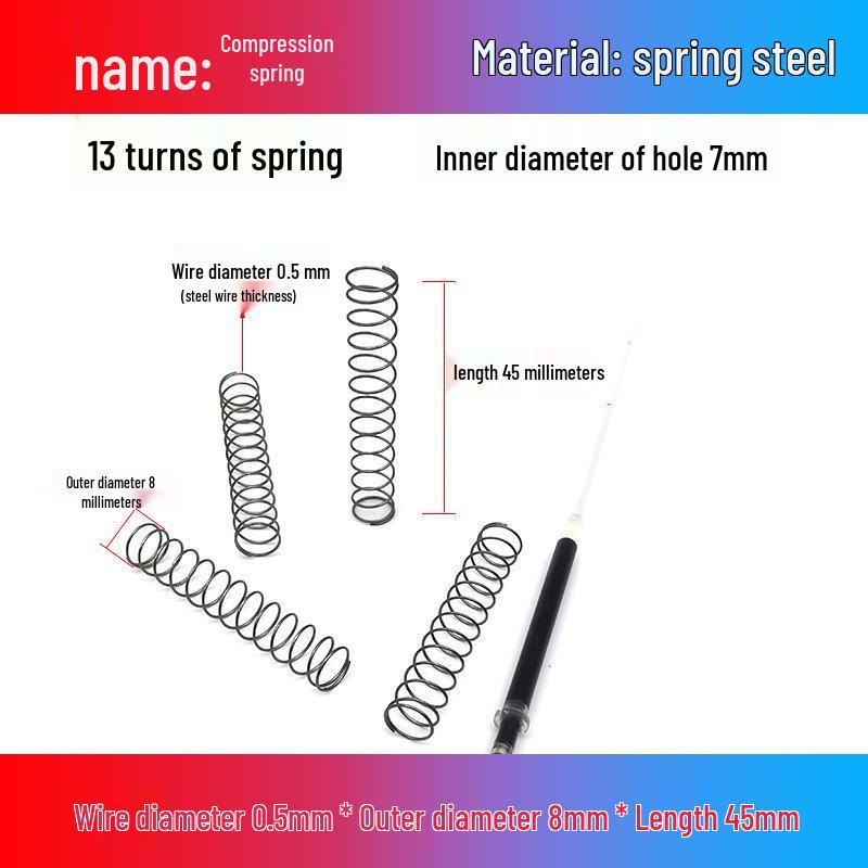 0.5mm Diameter Spring Steel Compression Spring for Precision Experiments and Miniature Helmet