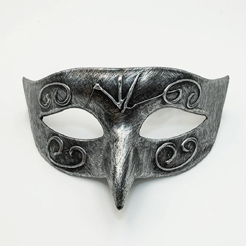 

Antique Copper Mask Plastic Half Face Mask Vintage Prince Mask Silver For Decoration Party Masquerade срібний