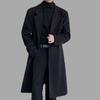 Herren Woll-Windbreaker im koreanischen Stil: Lässiger lockerer mittellanger über das Knie gehender Mantel für Herbst und Winter