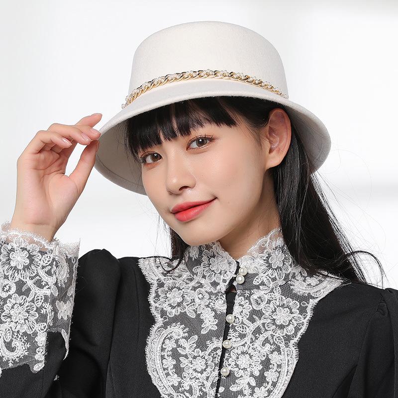 Autumn and Winter New Woolen Top Hat Warm Dome Fisherman Hat Children's Simple Temperament Retro Age-reducing Trendy Hat