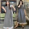2026 Summer Lace Patchwork Retro Plaid Maternity Dress - Loose Fit, Plus Size