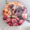Koala and Rose Pattern, Automatic Folding Umbrella, Portable and Foldable Design, 8 Ribs, a Christmas or Birthday Gift.