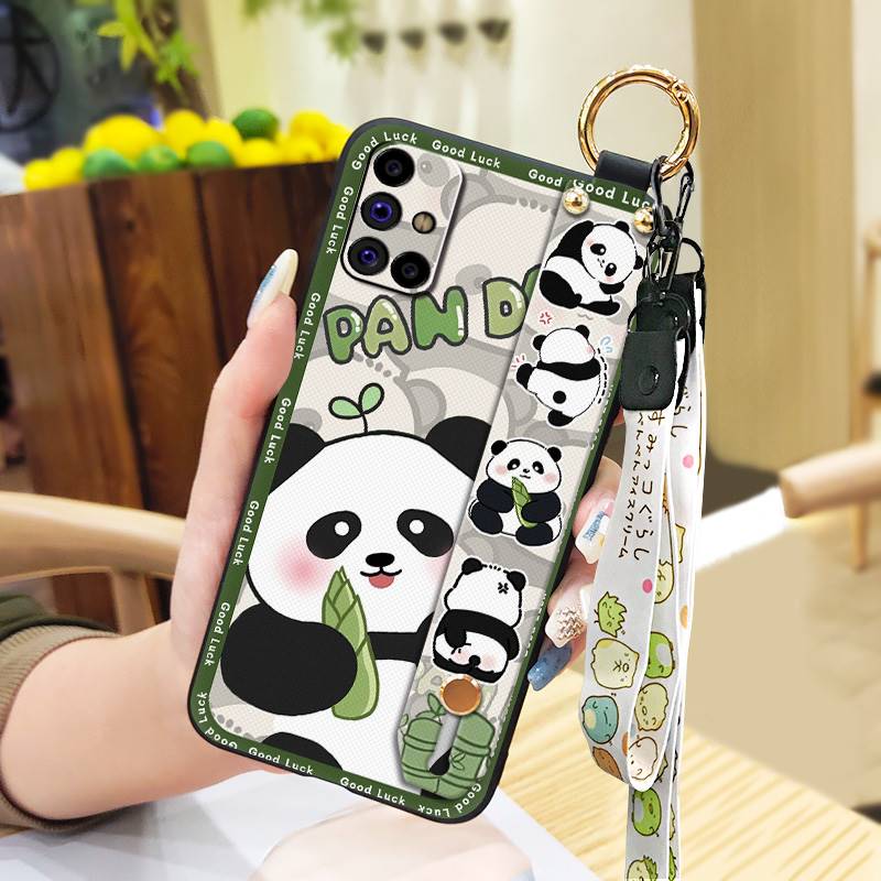 Kickstand Fashion Design Phone Case For Samsung Galaxy M31S/SM-M317F/M315F Lanyard Anti-dust Ring Wristband Soft case