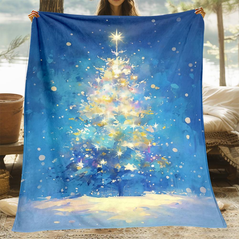 Dreamy Christmas Tree Flannel Blanket,sofa Blanket,office Nap Blanket,camping,picnicking,children's Room,bedroom,living Room
