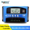 MPPT Solar Charge Controller 30A 40A 50A 60A 100A 12V 24V Auto Dual USB Load Discharger Solar Panel Regulator LCD Display