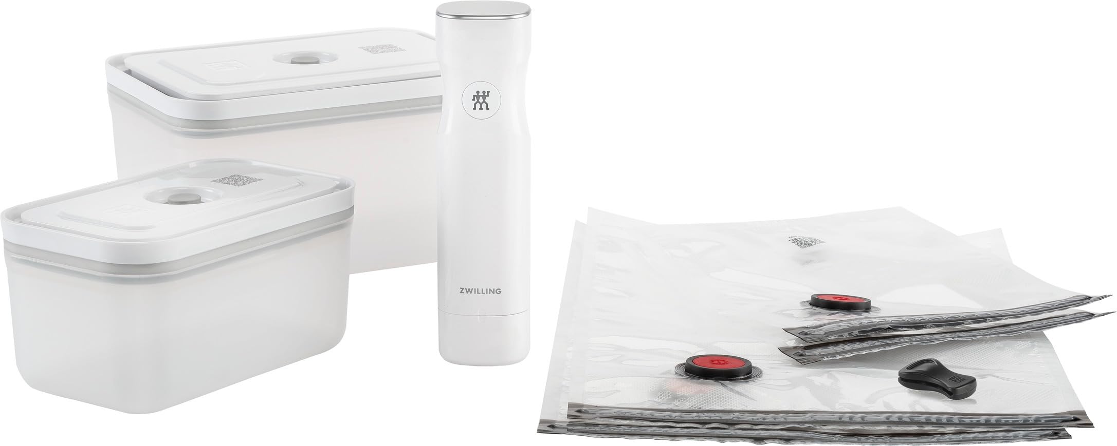 

Zwilling Henckels ZWILLING Save Vacuum Sealer Starter Set with Medium and Large Plastic Vacuum Pump and Storage Japanese Fresh Save J.A. Fresh & білий