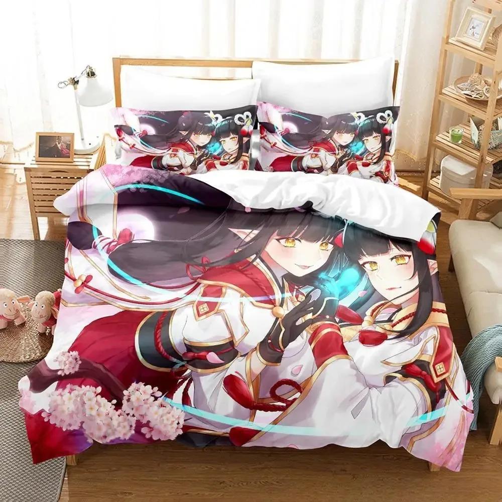 Fashion Game Monster Hunter Hinoa&Minoto Beding Set Single Twin Ful Quen King-Sized Dimensionsd Dimensions Bed Linen Set Adult People Kid Bedrom Duvet