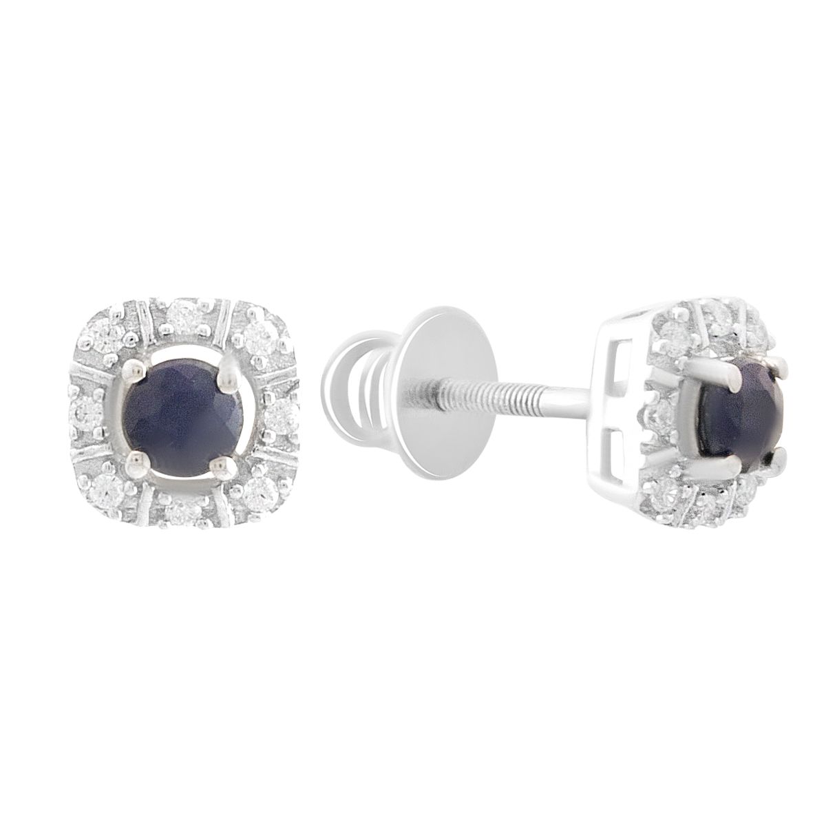 

Silver earrings with natural sapphire 0.985ct, cubic zirconias (2181040) сапфіровий